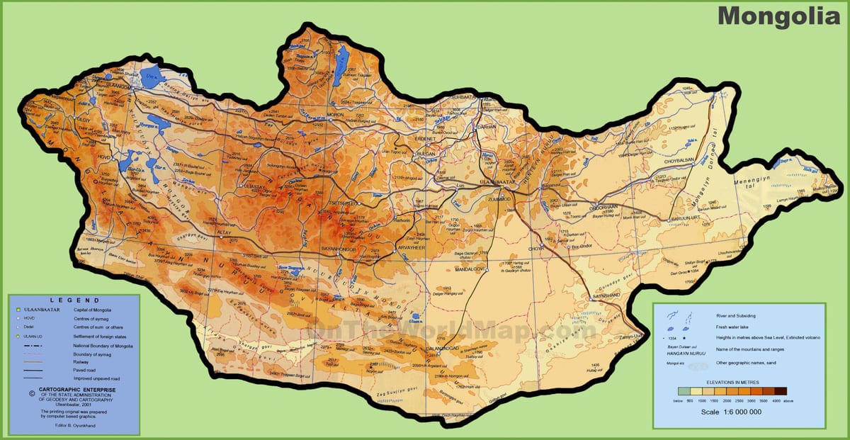 מונגוליה מפת מיקום